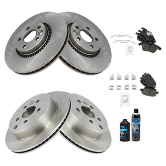 TRQ® - Front and Rear Disc Brake Kit with Ceramic Pads