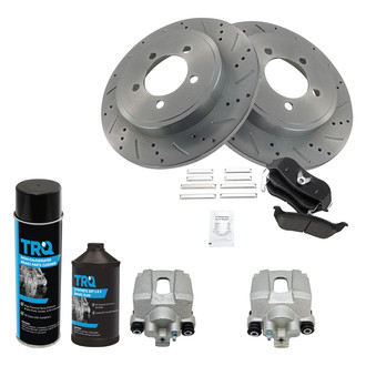 TRQ® - Performance Ceramic Rear Brake Kit with Calipers