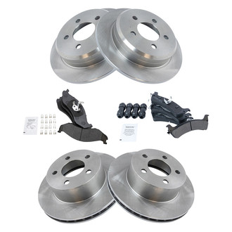TRQ® - Disc Brake Kit with Semi-Metallic Pads