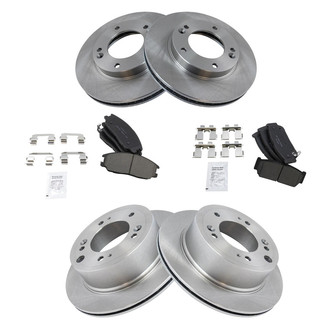 TRQ® - Front and Rear Disc Brake Kit with Ceramic Pads