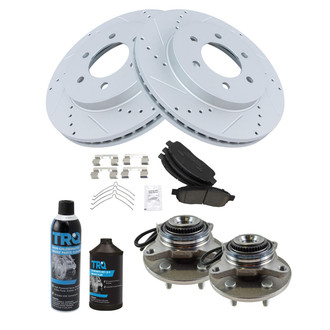 TRQ® - Performance Ceramic Front Brake Kit with Hub Assemblies