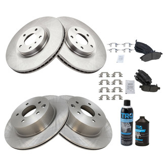 TRQ® - Front and Rear Disc Brake Kit with Semi-Metallic Pads