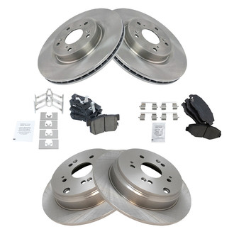TRQ® - Front and Rear Disc Brake Kit with Ceramic Pads