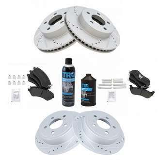 TRQ® - Performance Semi-Metallic Front and Rear Brake Kit