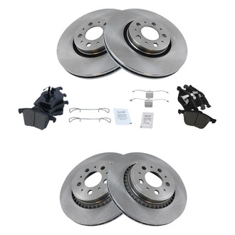 TRQ® - Front and Rear Disc Brake Kit with Ceramic Pads