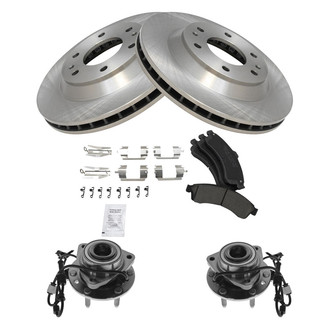 TRQ® - Front Disc Brake Kit with Ceramic Pads and Hub Assemblies