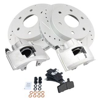 TRQ® - Performance Semi-Metallic Front Brake Kit with Calipers