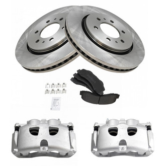 TRQ® - Front Disc Brake Kit with Semi-Metallic Pads and Calipers
