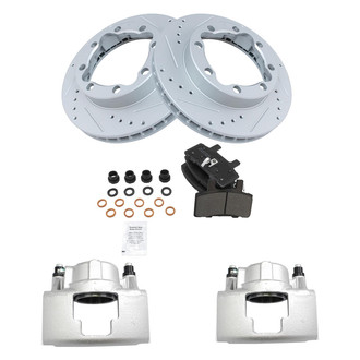 TRQ® - Performance Semi-Metallic Front Brake Kit with Calipers