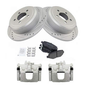 TRQ® - Performance Semi-Metallic Rear Brake Kit with Calipers
