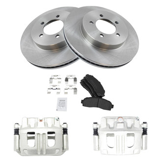 TRQ® - Front Disc Brake Kit with Semi-Metallic Pads and Calipers