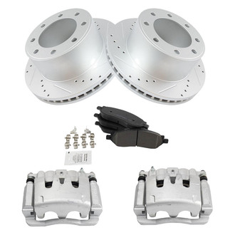 TRQ® - Performance Semi-Metallic Rear Brake Kit with Calipers
