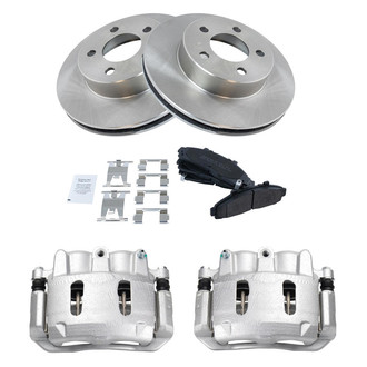 TRQ® - Front Disc Brake Kit with Semi-Metallic Pads and Calipers