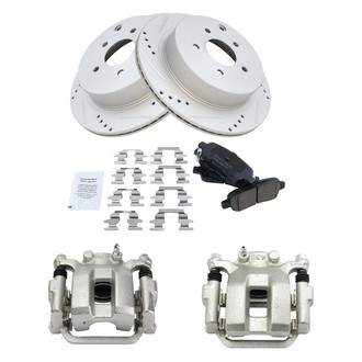 TRQ® - Performance Ceramic Rear Brake Kit with Calipers