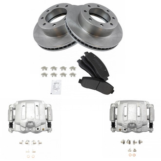 TRQ® - Front Disc Brake Kit with Semi-Metallic Pads and Calipers