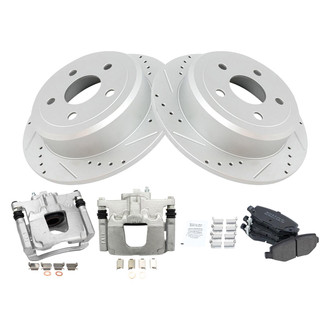 TRQ® - Performance Semi-Metallic Rear Brake Kit with Calipers