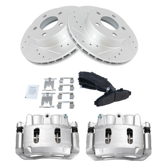TRQ® - Performance Semi-Metallic Front Brake Kit with Calipers