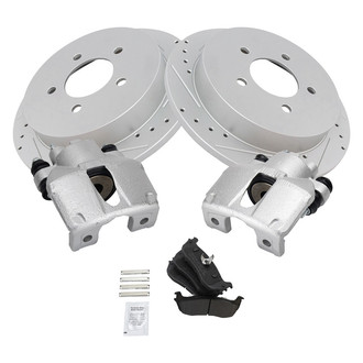 TRQ® - Performance Semi-Metallic Rear Brake Kit with Calipers