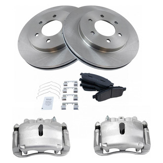 TRQ® - Front Disc Brake Kit with Semi-Metallic Pads and Calipers