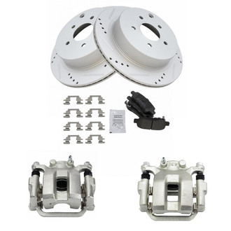TRQ® - Performance Semi-Metallic Rear Brake Kit with Calipers