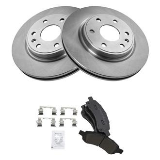 TRQ® - Front Disc Brake Kit with Semi-Metallic Pads