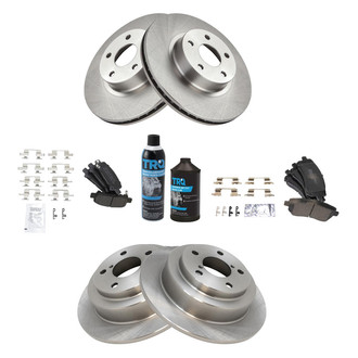 TRQ® - Front and Rear Disc Brake Kit with Semi-Metallic Pads