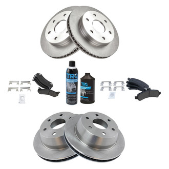 TRQ® - Front and Rear Disc Brake Kit with Semi-Metallic Pads