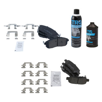 TRQ® - Semi-Metallic Front and Rear Disc Brake Pads