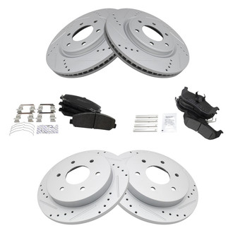 TRQ® - Performance Semi-Metallic Front and Rear Brake Kit