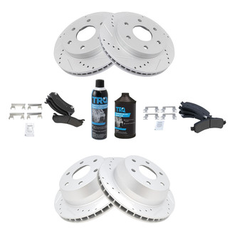 TRQ® - Performance Semi-Metallic Front and Rear Brake Kit