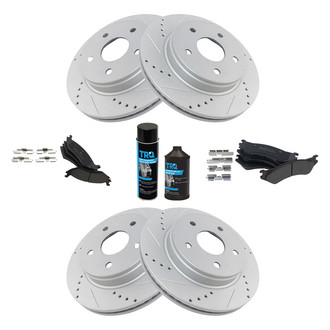 TRQ® - Performance Semi-Metallic Front and Rear Brake Kit