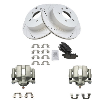 TRQ® - Performance Semi-Metallic Rear Brake Kit with Calipers