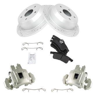 TRQ® - Performance Semi-Metallic Rear Brake Kit with Calipers