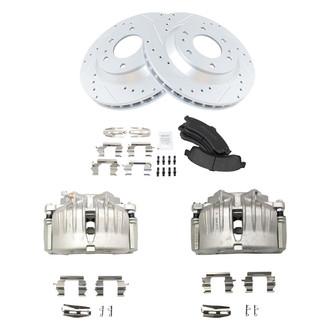 TRQ® - Performance Semi-Metallic Front Brake Kit with Calipers