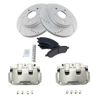 TRQ® - Performance Semi-Metallic Front Brake Kit with Calipers
