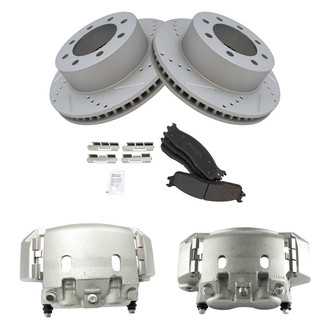 TRQ® - Performance Semi-Metallic Front Brake Kit with Calipers