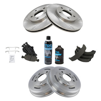 TRQ® - Front and Rear Disc and Drum Brake Kit with Ceramic Pads