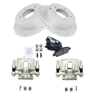 TRQ® - Performance Ceramic Rear Brake Kit with Calipers