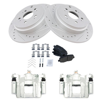 TRQ® - Performance Ceramic Rear Brake Kit with Calipers