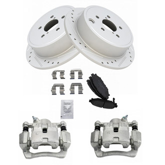 TRQ® - Performance Ceramic Rear Brake Kit with Calipers