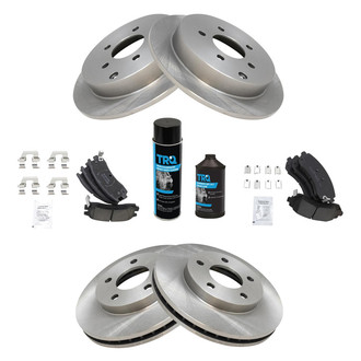 TRQ® - Front and Rear Disc Brake Kit with Ceramic Pads