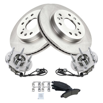 TRQ® - Front Disc Brake Kit with Ceramic Pads and Hub Assemblies