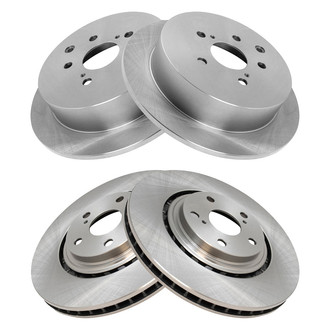 TRQ® - Plain Vented Front and Rear Disc Brake Rotors