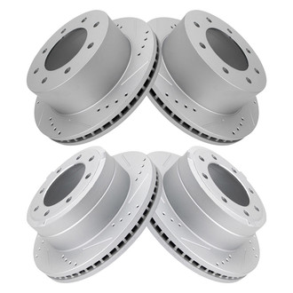 TRQ® - Performance Cross Drilled and Slotted Front and Rear Disc Brake Rotors