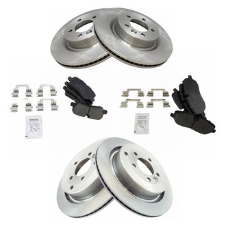 TRQ® - Front and Rear Disc Brake Kit with Ceramic Pads