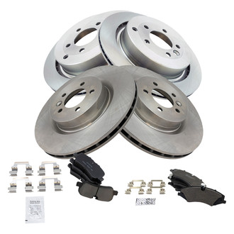 TRQ® - Front and Rear Disc Brake Kit with Ceramic Pads
