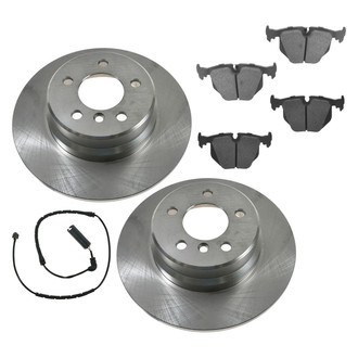 TRQ® - Rear Disc Brake Kit with Semi-Metallic Pads and Pad Wear Sensors