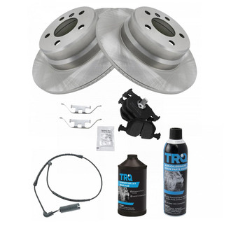 TRQ® - Rear Disc Brake Kit with Semi-Metallic Pads and Pad Wear Sensors