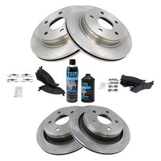 TRQ® - Disc Brake Kit with Semi-Metallic Pads and Shoes