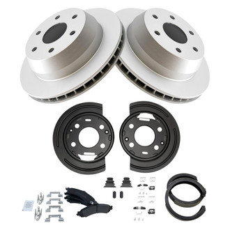 TRQ® - Rear Disc Brake Kit with Semi-Metallic Pads and Shoes